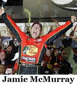 Jamie McMurray celebrates in victory lane after winning the NASCAR Daytona 500 auto race at Daytona International Speedway in Daytona Beach, Fla., Sunday, Feb. 14, 2010. (AP Photo/John Raoux)
